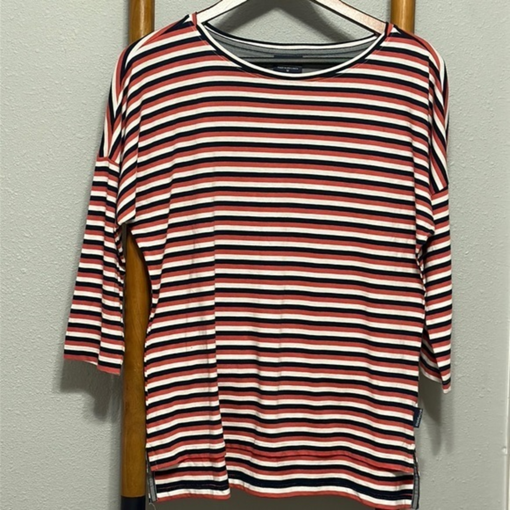 🌼 COLUMBIA women’s Harborside‎ stripe 3/4 sleeve Shirt. Size Med